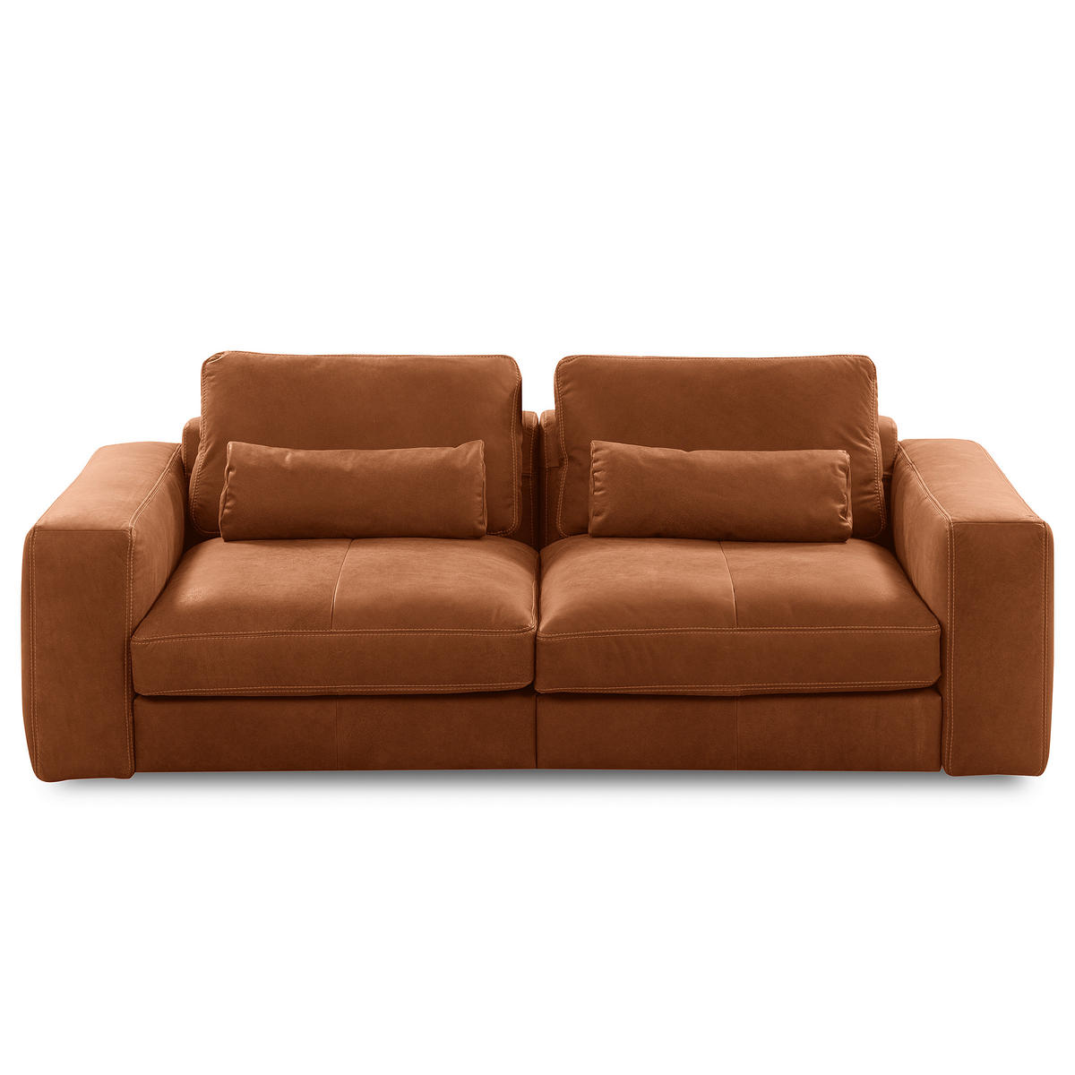 2-SITZER-SOFA  in Echtleder Karamell   - Beige/Karamell, Design, Leder/Kunststoff (240/85/123cm) - Livetastic