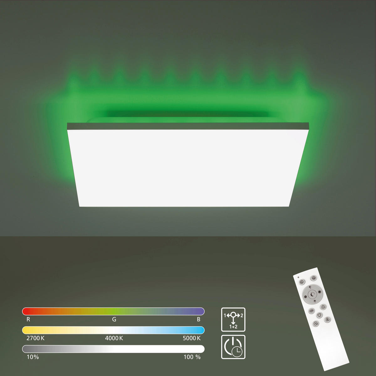 LED-DECKENLEUCHTE 45/45/7 cm   - Weiß, Design, Kunststoff/Metall (45/45/7cm)