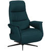 RELAXSESSEL Echtleder    - Blau/Schwarz, Design, Leder/Metall (74/105/83cm) - Welnova