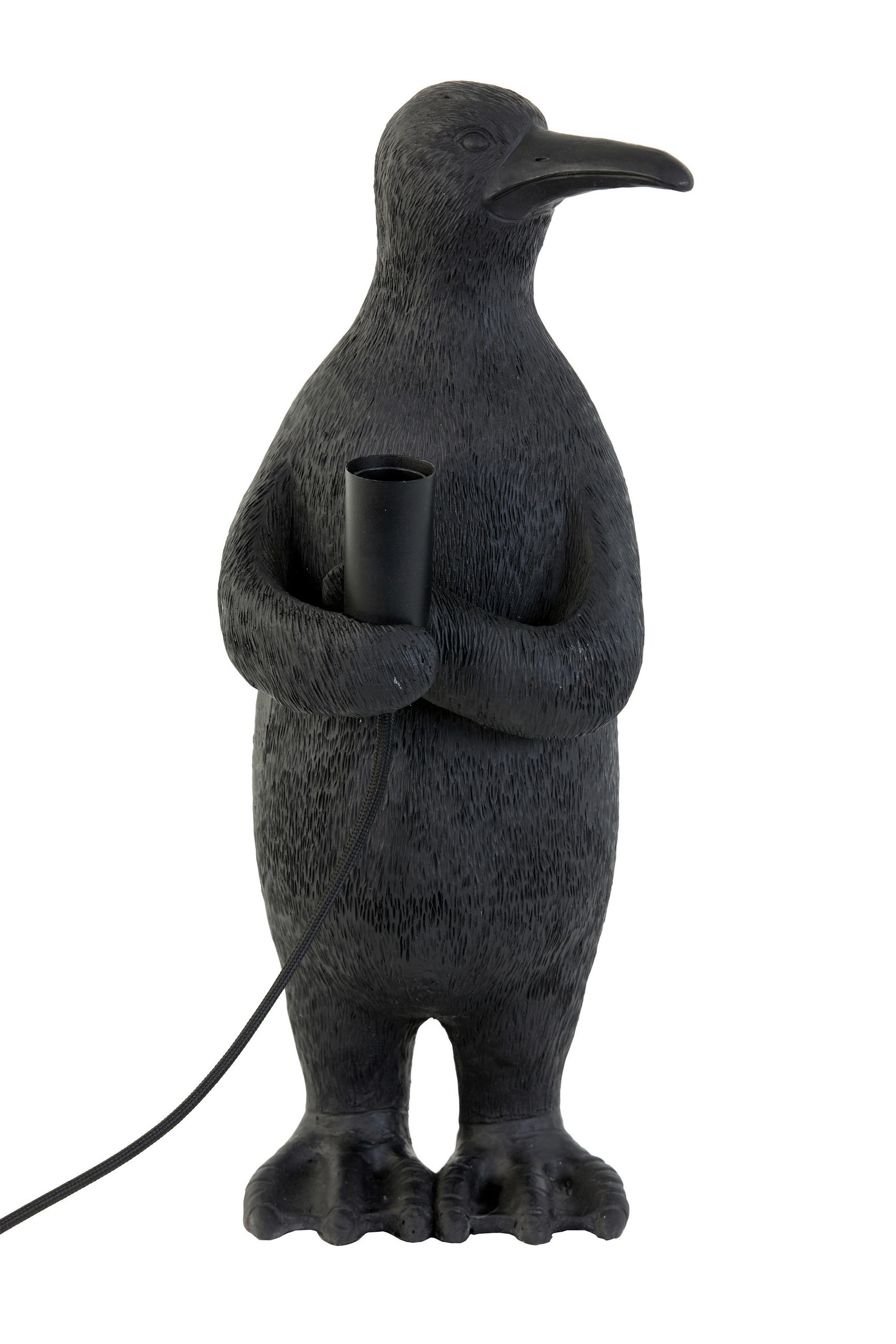 TISCHLEUCHTE PENGUIN 16/13/34 cm   - Schwarz, Trend, Kunststoff/Metall (16/13/34cm) - Light & Living
