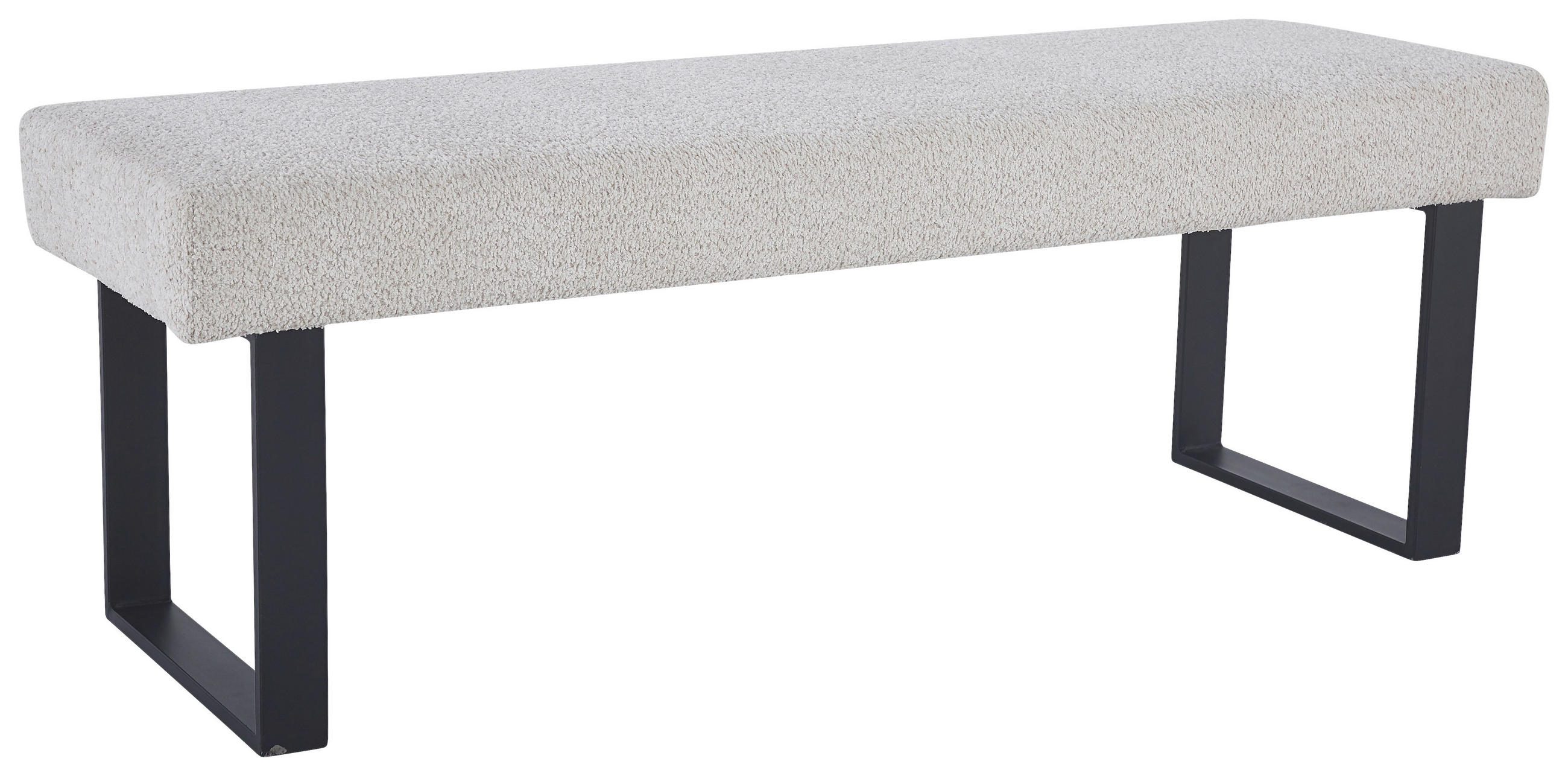 SITZBANK in Metall, Textil Beige  - Beige/Schwarz, KONVENTIONELL, Textil/Metall (140/49/47cm) - MID.YOU