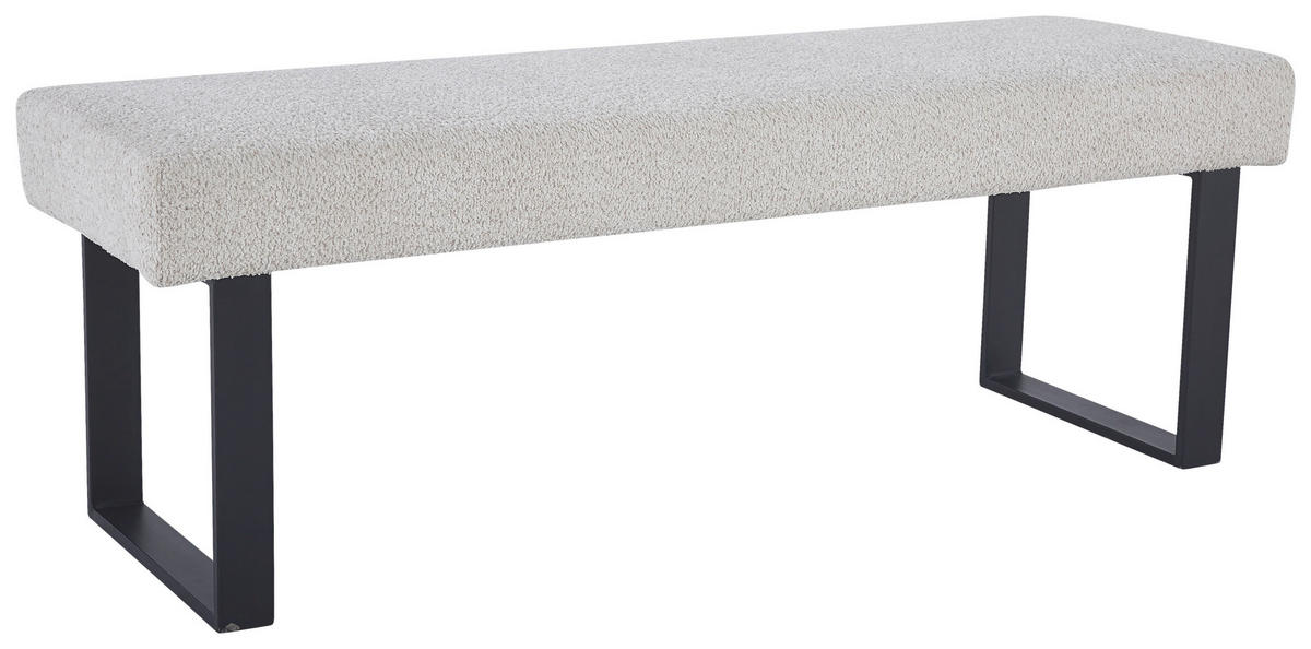 SITZBANK in Metall, Textil Beige  - Beige/Schwarz, KONVENTIONELL, Textil/Metall (140/49/47cm) - MID.YOU
