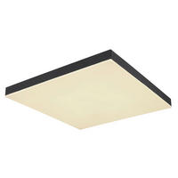 STROPNÉ LED SVIETIDLO, 45/45/6,5 cm - čierna/biela, Basics, kov/plast (45/45/6,5cm) - Globo