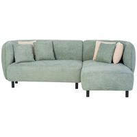 ECKSOFA Chenille Grün  - Beige/Schwarz, Design, Holz/Textil (236/148cm) - Lomoco