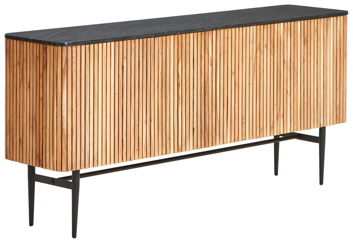 SIDEBOARD  in 170/80/40 cm  - Schwarz/Akaziefarben, LIFESTYLE, Holz/Stein (170/80/40cm) - Landscape