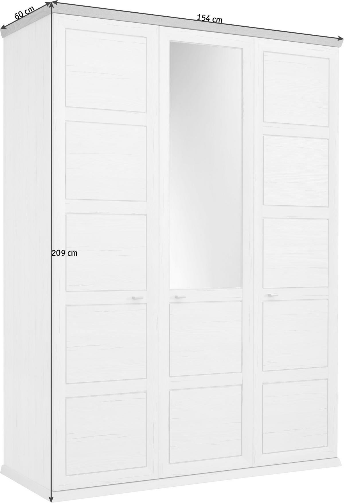 SKRIŇA SO ZRKADLOM, sivá, biela, 154/209/60 cm - sivá/biela, Lifestyle, kov/kompozitné drevo (154/209/60cm) - Hom`in