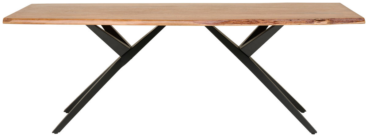 JEDÁLENSKÝ STÔL, akácia, čierna, farba vlašského orecha, 220/100/76 cm - čierna/farba vlašského orecha, Modern, kov/drevo (220/100/76cm) - P & B