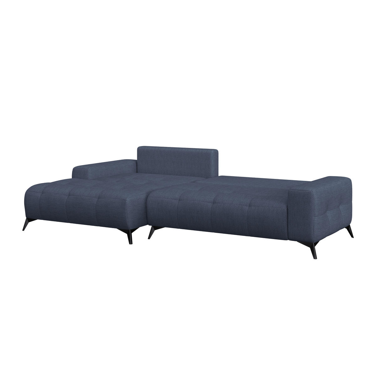 ECKSOFA MAURO Blau Flachgewebe  - Blau/Schwarz, Trend, Textil/Metall (175/290cm) - MID.YOU