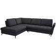 ECKSOFA in Bouclé Schwarz  - Schwarz, Natur, Textil/Metall (233/288cm) - Valnatura