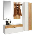 GARDEROBE  in 198,8/205,5/37,1 cm  - Eichefarben/Weiß, Design, Glas/Holz (198,8/205,5/37,1cm) - Dieter Knoll