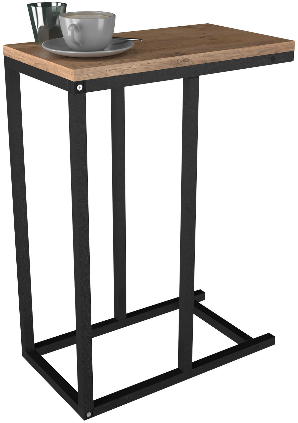 BEISTELLTISCH 46/26/63 cm Schwarz, Honigeiche rechteckig  - Honigeiche/Schwarz, Design, Holzwerkstoff/Metall (46/26/63cm) - MID.YOU