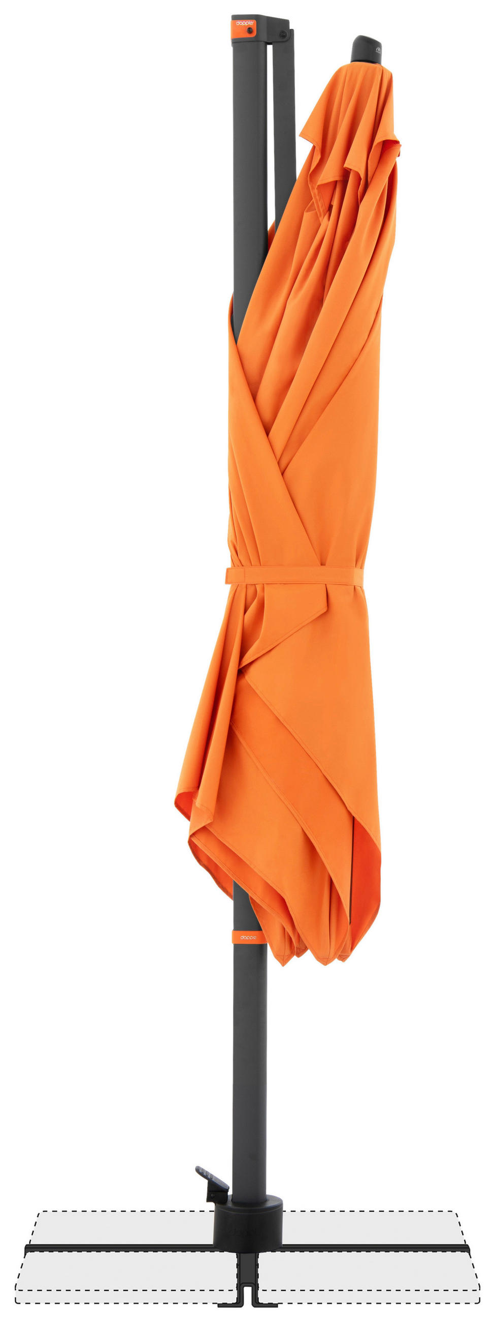 ZÁVESNÝ SLNEČNÍK 320/240 cm - oranžová/antracitová, Basics, kov/textil (320/240cm) - Doppler