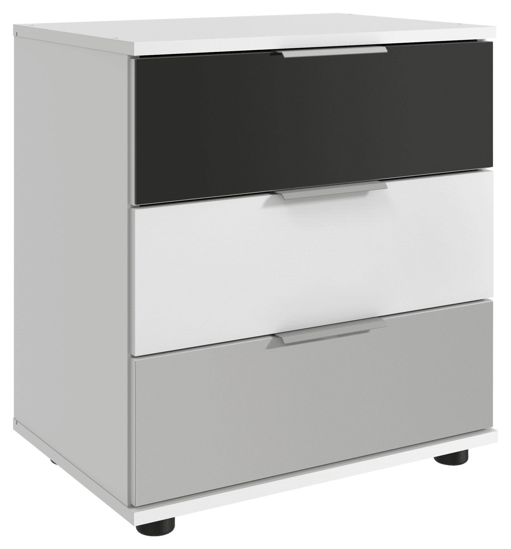 ÉJJELISZEKRÉNY szürke, fehér, világosszürke  - világosszürke/fekete, Basics, műanyag/faalapú anyag (52/58/38cm) - Xora