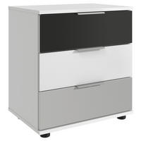 ÉJJELISZEKRÉNY szürke, fehér, világosszürke  - világosszürke/fekete, Basics, műanyag/faalapú anyag (52/58/38cm) - Xora