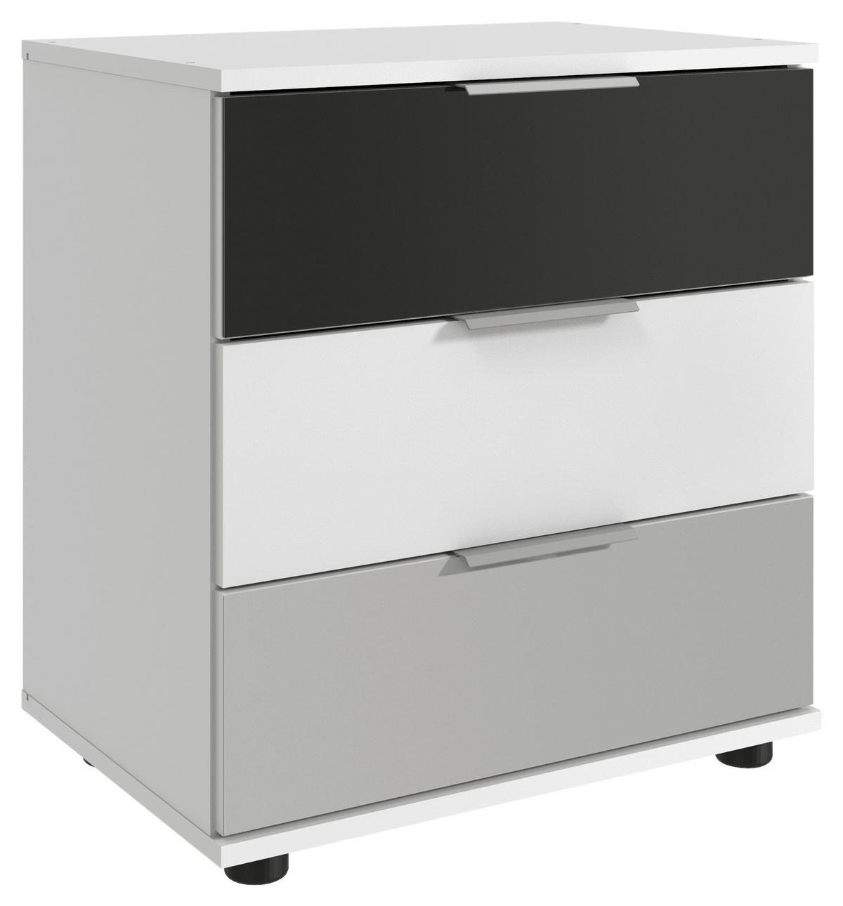 ÉJJELISZEKRÉNY szürke, fehér, világosszürke  - világosszürke/fekete, Basics, műanyag/faalapú anyag (52/58/38cm) - Xora