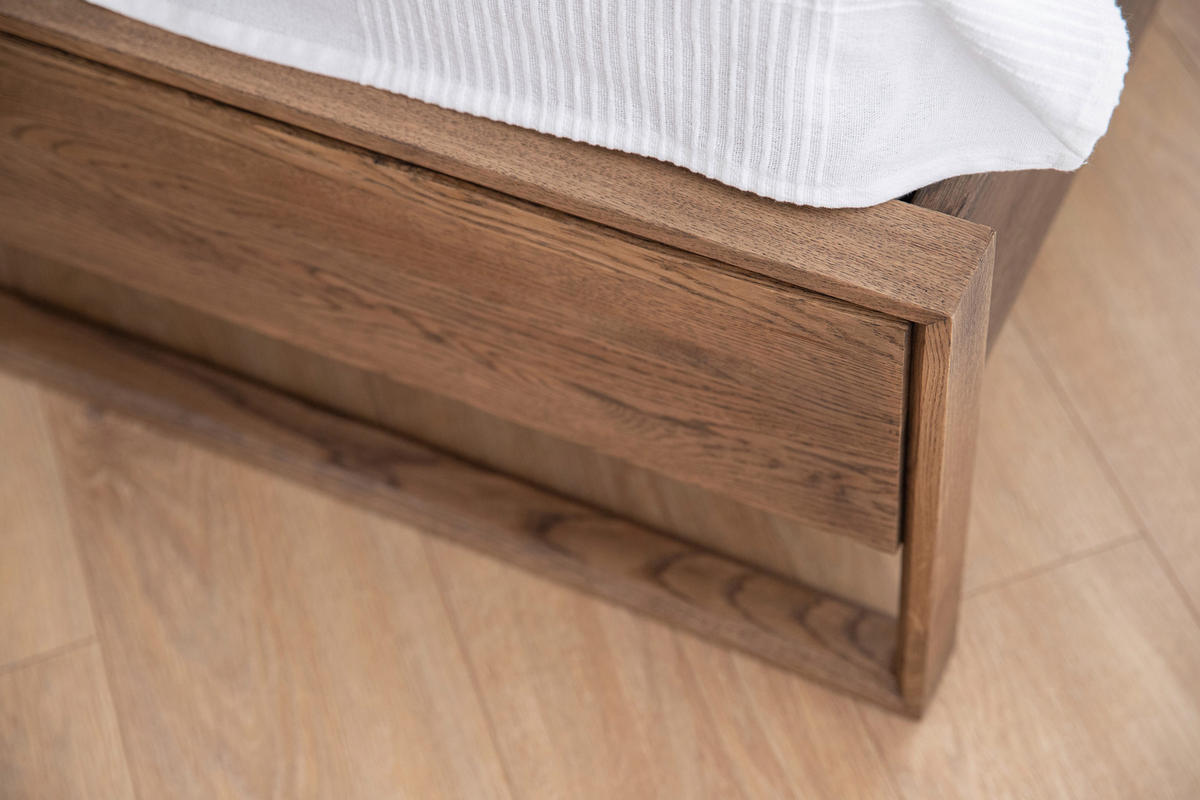 BETT 140/200 cm  in Eiche dunkel  - Eiche dunkel, MODERN, Holz (140/200cm) - Linea Natura