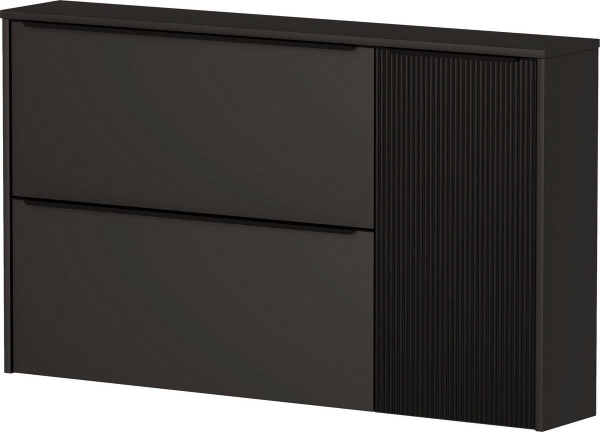 HÄNGESCHUHSCHRANK  in 137/80/23 cm  - Anthrazit/Schwarz, Design, Glas/Holzwerkstoff (137/80/23cm) - Dieter Knoll