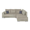 ECKSOFA Creme Cord  - Chromfarben/Dunkelgrau, Design, Kunststoff/Textil (260/218cm) - P & B