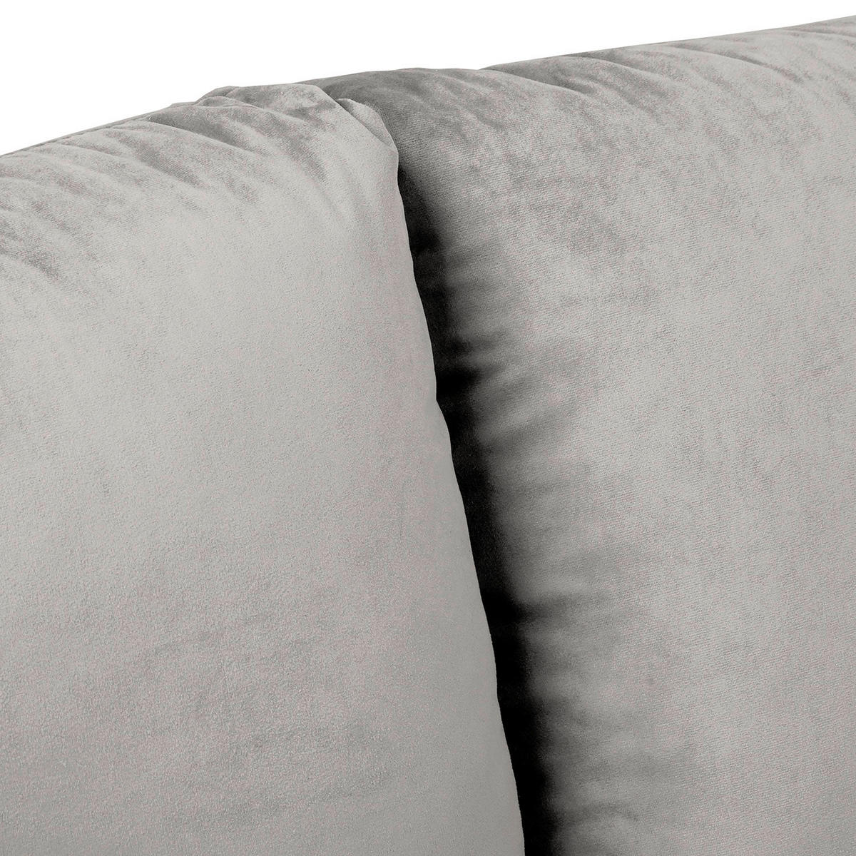 ECKSOFA inkl. Hocker Ariella Grau Samt Rückenkissen, Hocker  - Naturfarben/Grau, Design, Holz/Textil (231/161cm) - Livetastic