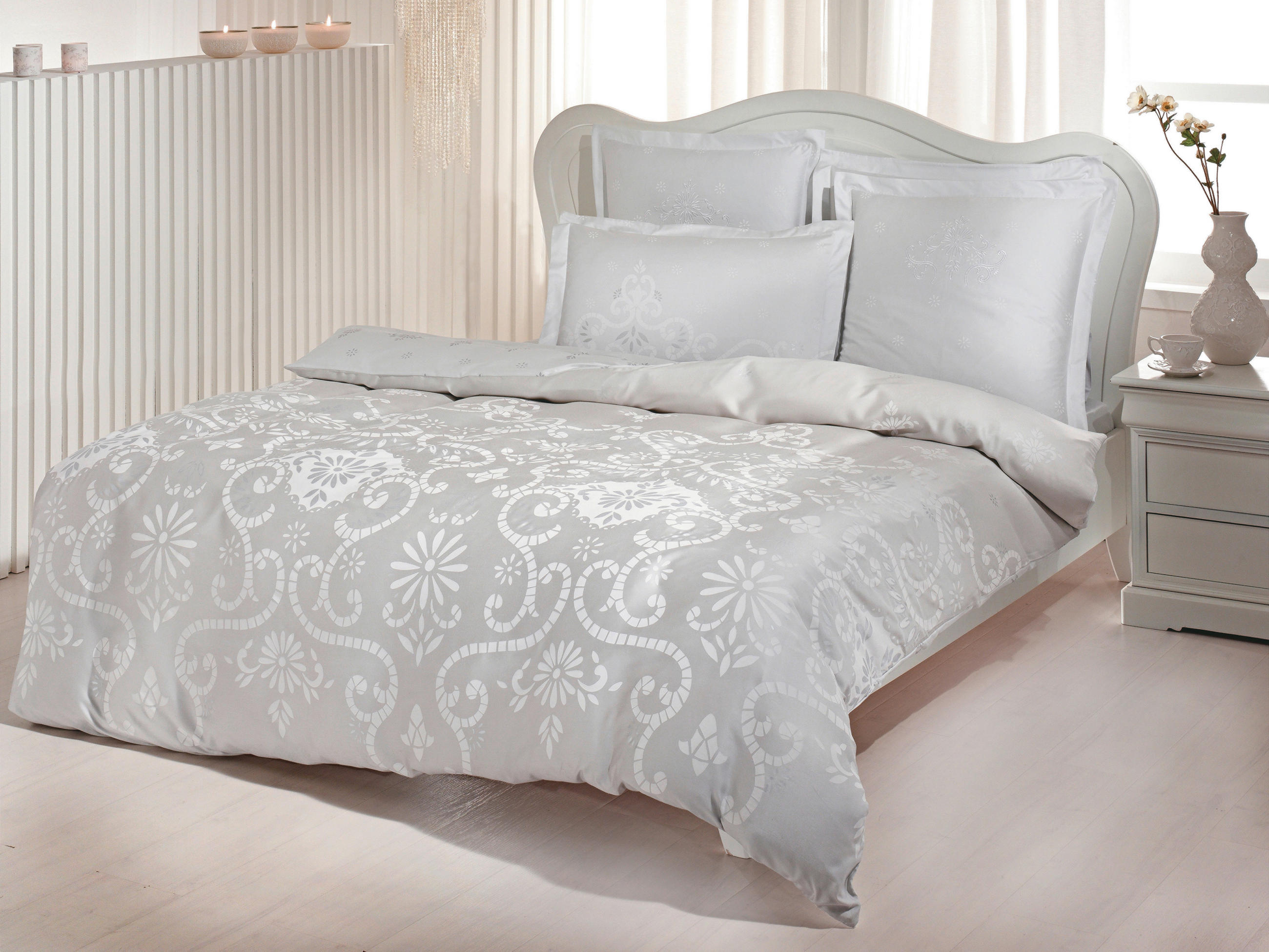 POSTELJINA S DVA LICA 140/200 cm   - svijetlo siva, Konvencionalno, tekstil (140/200cm) - Novel