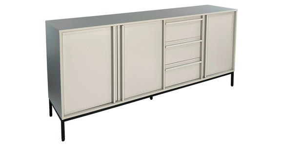 SIDEBOARD WABI in 180/81/40 cm - Hellgrau/Schwarz, Design, Holz/Holzwerkstoff (180/81/40cm) - Xora