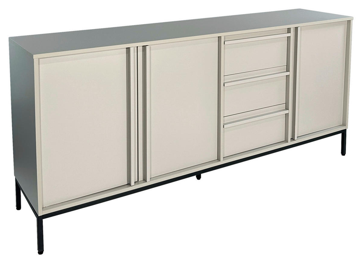SIDEBOARD WABI  in 180/81/40 cm  - Schwarz/Grau, Design, Holz/Holzwerkstoff (180/81/40cm) - Xora