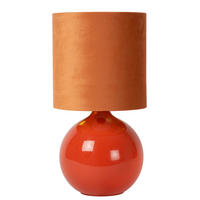 LED-TISCHLEUCHTE 24/24/47 cm   - Orange, Design, Glas/Textil (24/24/47cm) - Lucide