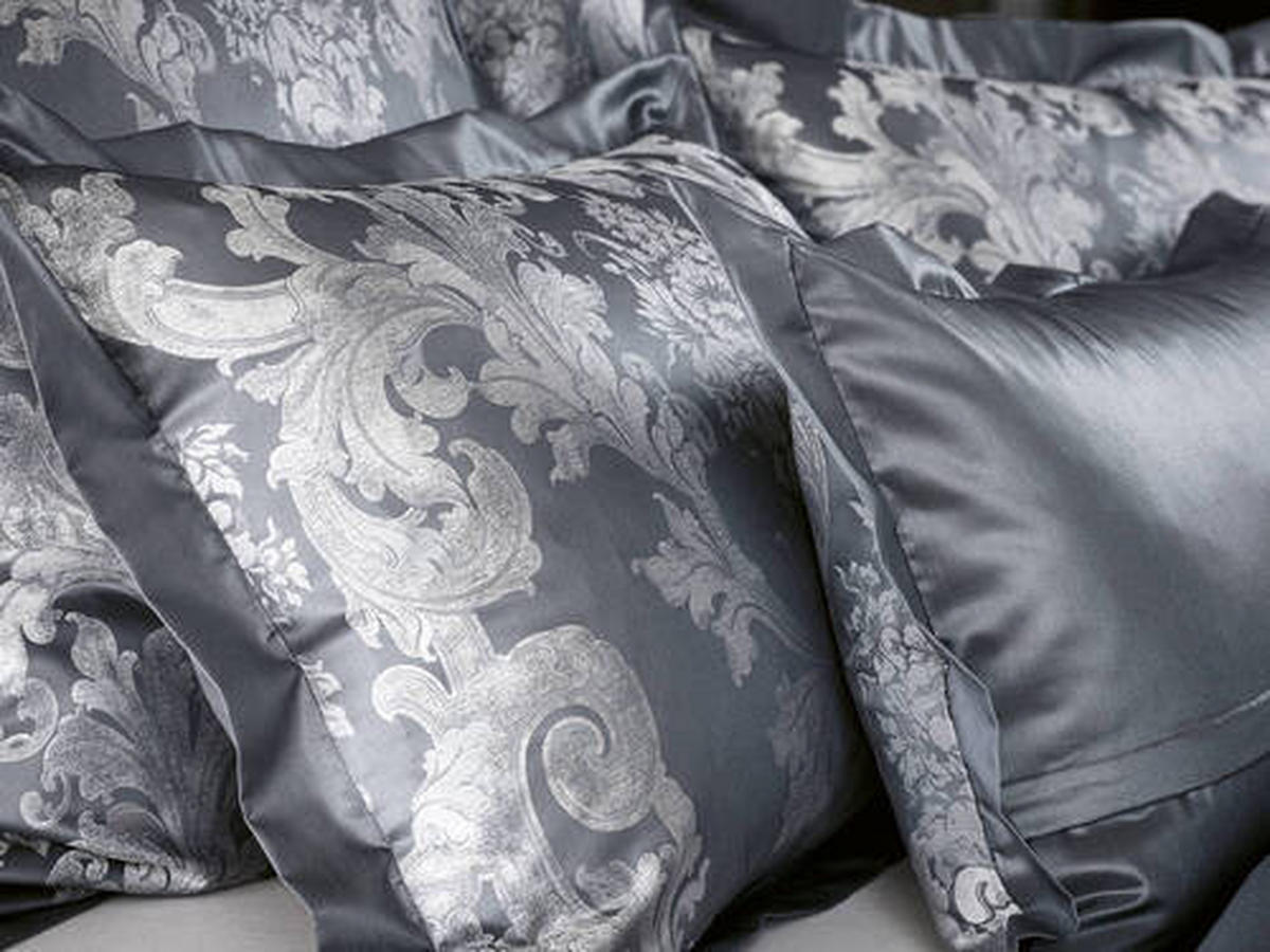 POVLEČENÍ, damašek, šedá, černá, bílá, 140/200 cm - šedá/bílá, Konvenční, textil (140/200cm) - Curt Bauer