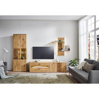 WOHNWAND  in Alteiche 282,1/206,9/50,2 cm  - Alteiche/Anthrazit, Konventionell, Glas/Holz (282,1/206,9/50,2cm) - Linea Natura