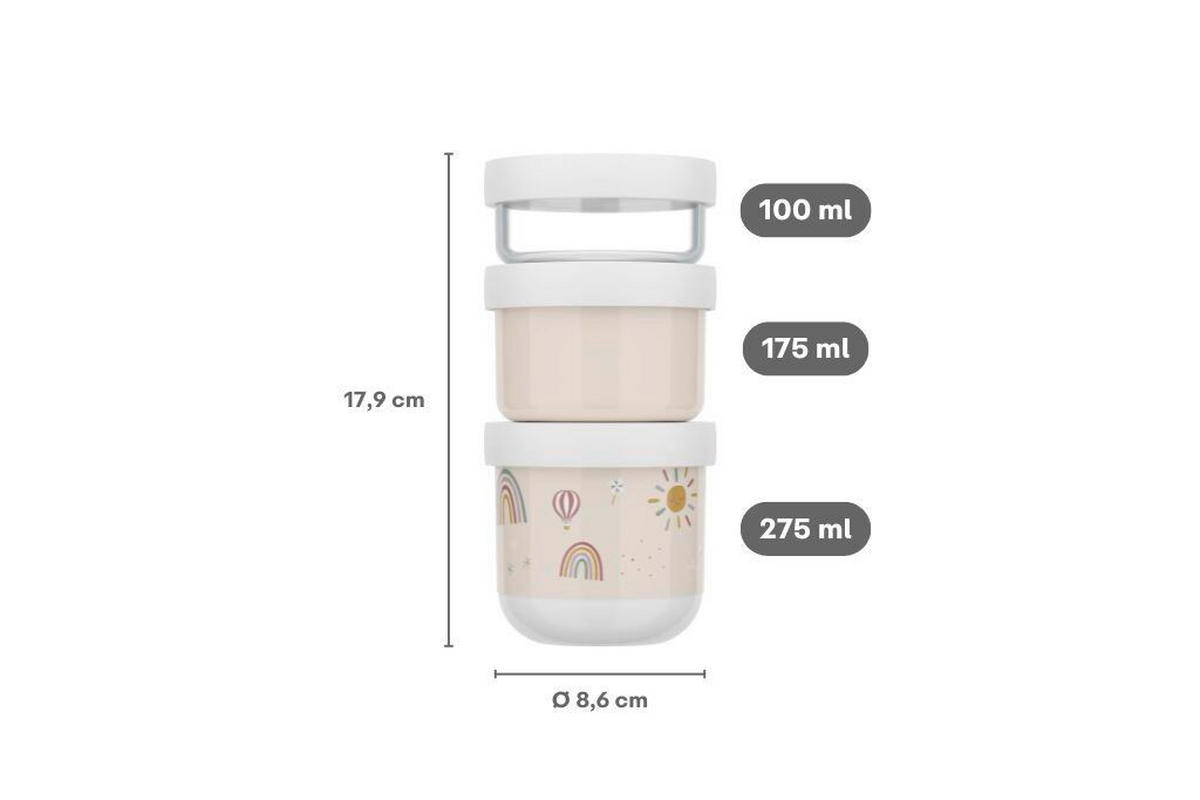 SNACKBOX  Mio  - Salbeigrün/Multicolor, Basics, Kunststoff (8.6/21,8/9,6cm) - Mepal