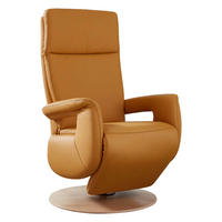 RELAXAČNÍ KŘESLO, kůže, curry žlutá - curry žlutá/barvy dubu, Design, dřevo/kůže (70/115/80cm) - Cantus