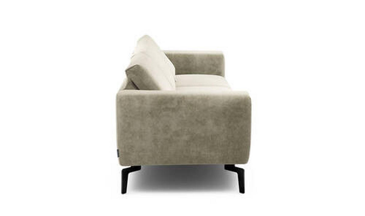 3-SITZER-SOFA in Samt Naturfarben  - Schwarz/Naturfarben, Design, Textil/Metall (250/86/86-94cm) - SENSOO