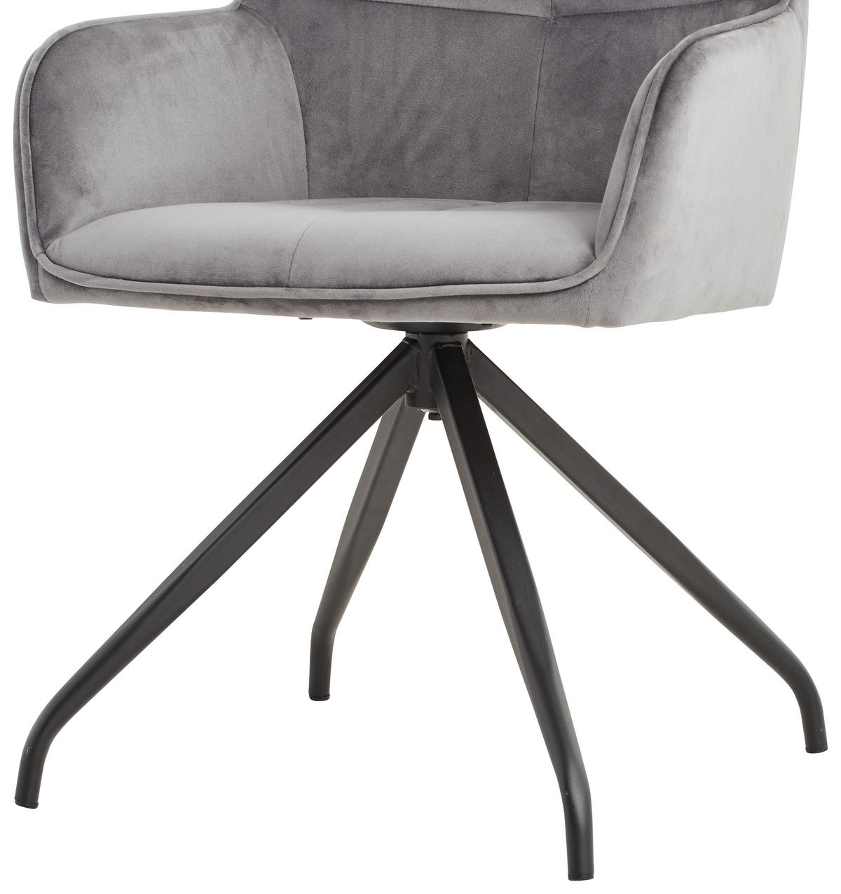 ARMLEHNSTUHL  in Eisen Samt  - Schwarz/Grau, MODERN, Holz/Textil (57/83,5/60cm) - Livetastic
