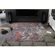VINTAGE-TEPPICH 65/130 cm Timeline Quantum Grau, Hellrot  - Hellrot/Grau, Design, Textil (65/130cm) - Novel