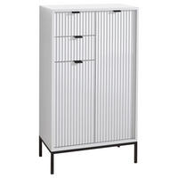 VYSOKÁ KOMODA, 60/106/32 cm - biela/antracitová, Modern, kov/kompozitné drevo (60/106/32cm) - MID.YOU