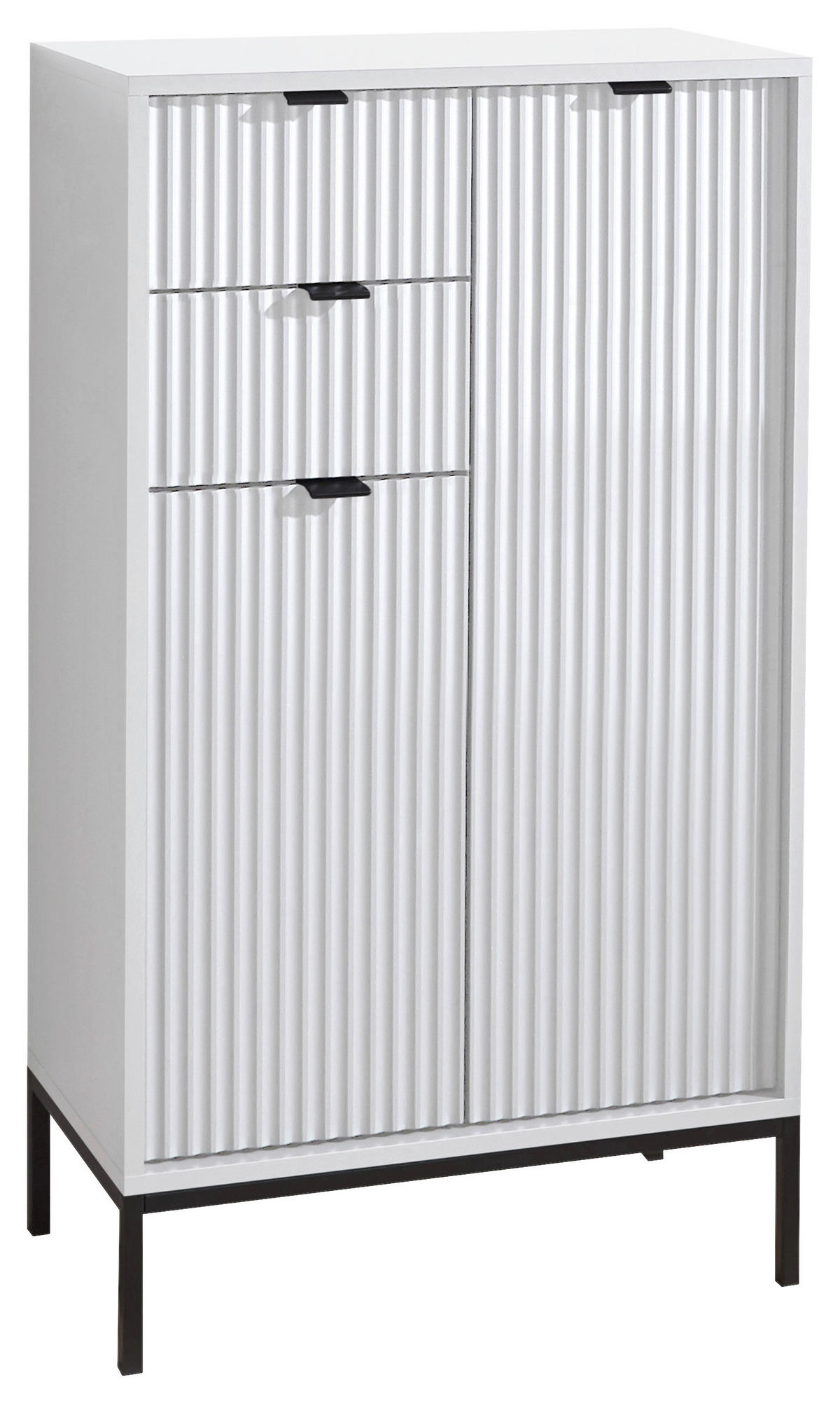 VYSOKÁ KOMODA, 60/106/32 cm - biela/antracitová, Modern, kov/kompozitné drevo (60/106/32cm) - MID.YOU