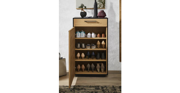 SCHUHSCHRANK 60/103/37 cm - Eichefarben/Anthrazit, Design, Holz/Holzwerkstoff (60/103/37cm) - Dieter Knoll