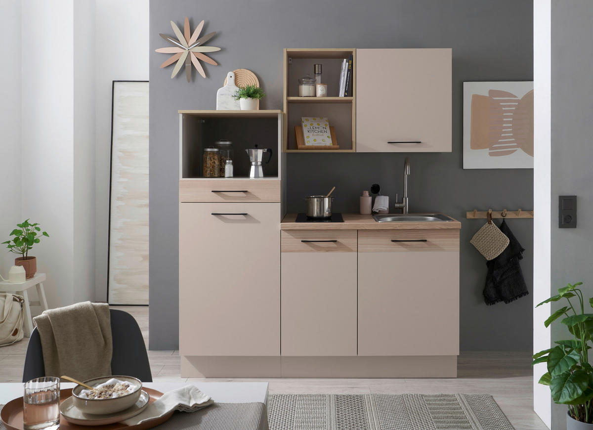 KUHINJSKI BLOK BREZ APARATOV - kašmir/črna, Basics, kovina/leseni material (165cm) - MID.YOU
