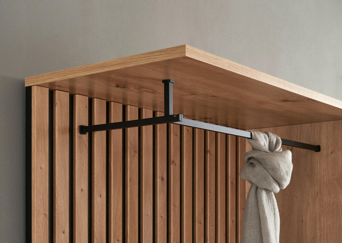GARDEROBE  in 122/195/35 cm  - Weiß/Eiche Artisan, Design, Glas/Holzwerkstoff (122/195/35cm) - Xora