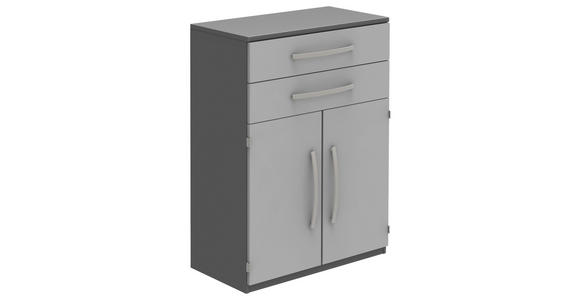 AKTENSCHRANK Anthrazit, Hellgrau - Anthrazit/Hellgrau, KONVENTIONELL, Holzwerkstoff (80/111,7/43cm) - Moderano