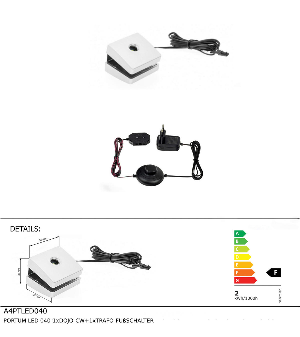 LED-KLEMMLEUCHTE - Silberfarben, KONVENTIONELL, Kunststoff - Livetastic