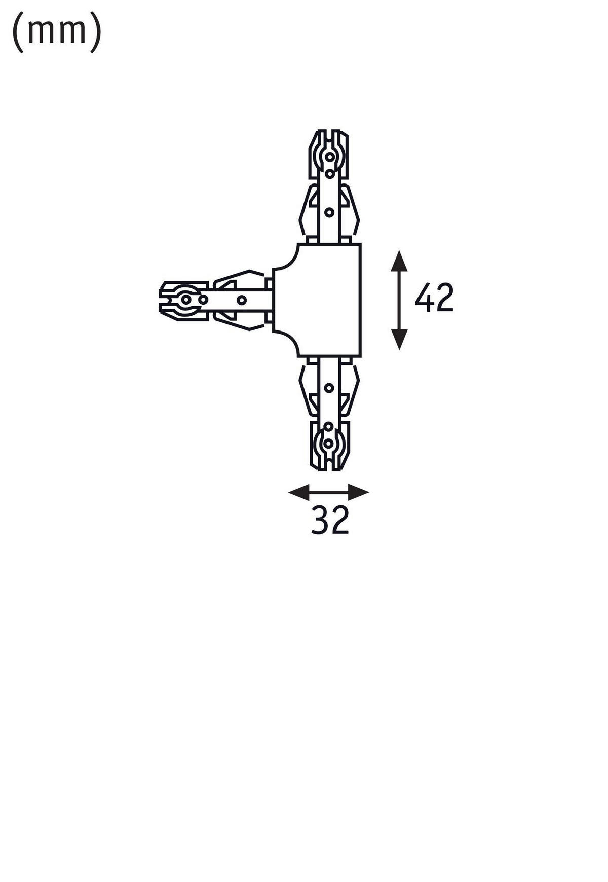 SCHIENENSYSTEM-VERBINDER URail T-Verbinder 10,4/1,8/6,2 cm   - Perlmutt/Weiß, Basics, Metall (10,4/1,8/6,2cm) - Paulmann