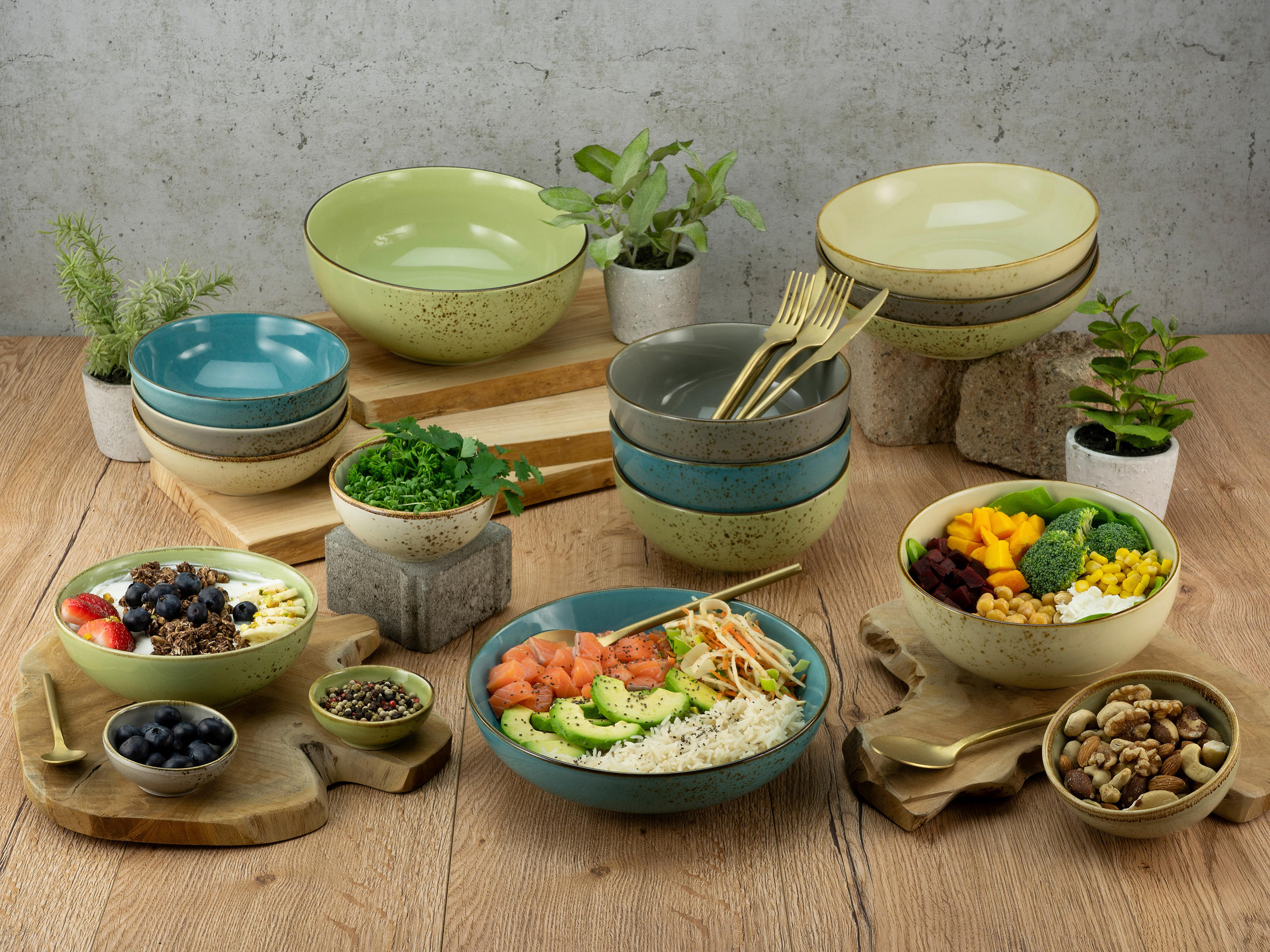 SCHÜSSELSET 12-teilig Nature Collection Bunt   - Multicolor, Basics, Keramik - Creatable