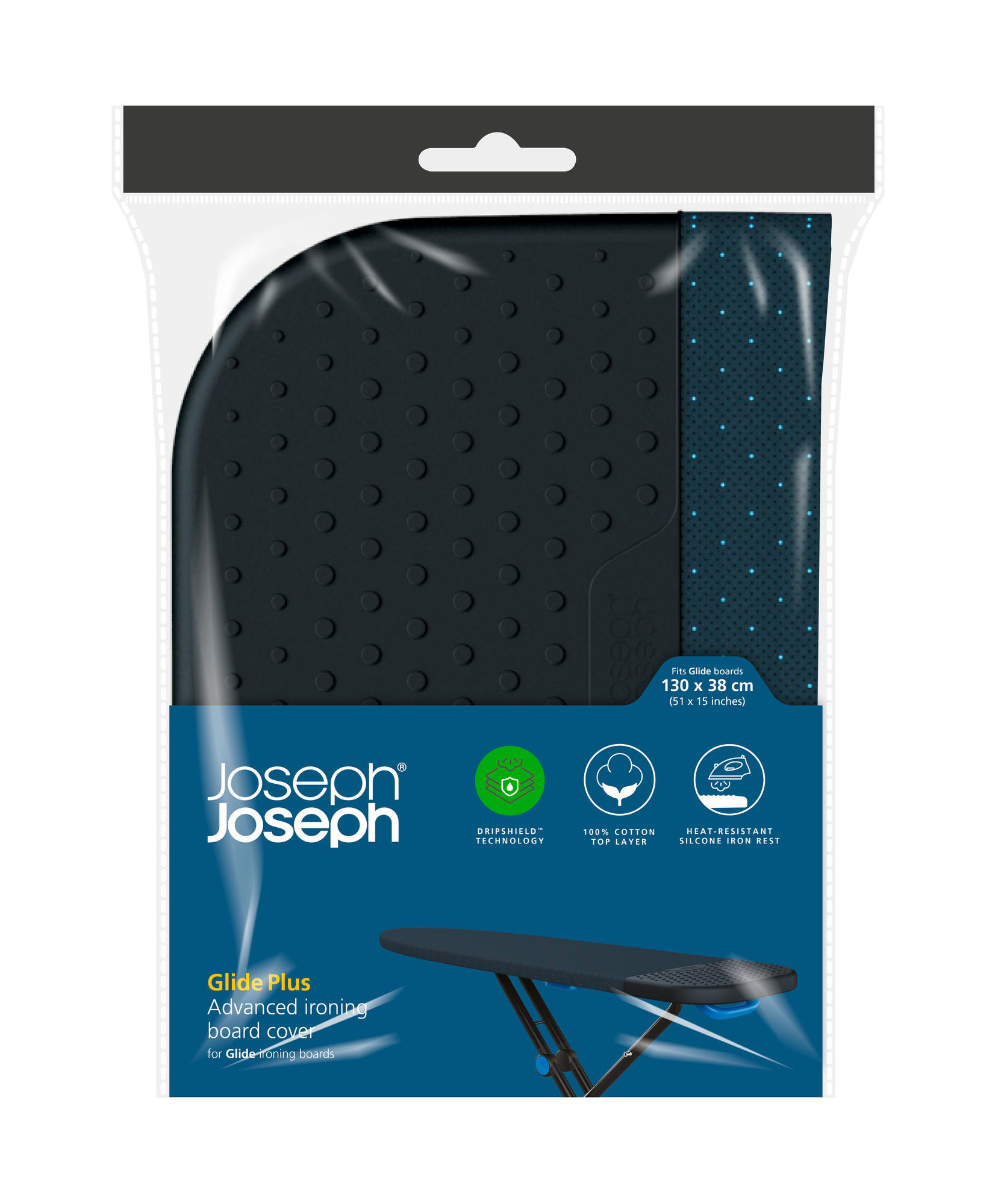 PREVLEKA ZA LIKALNO DESKO - temno modra, Basics, tekstil (38/130cm) - Joseph Joseph