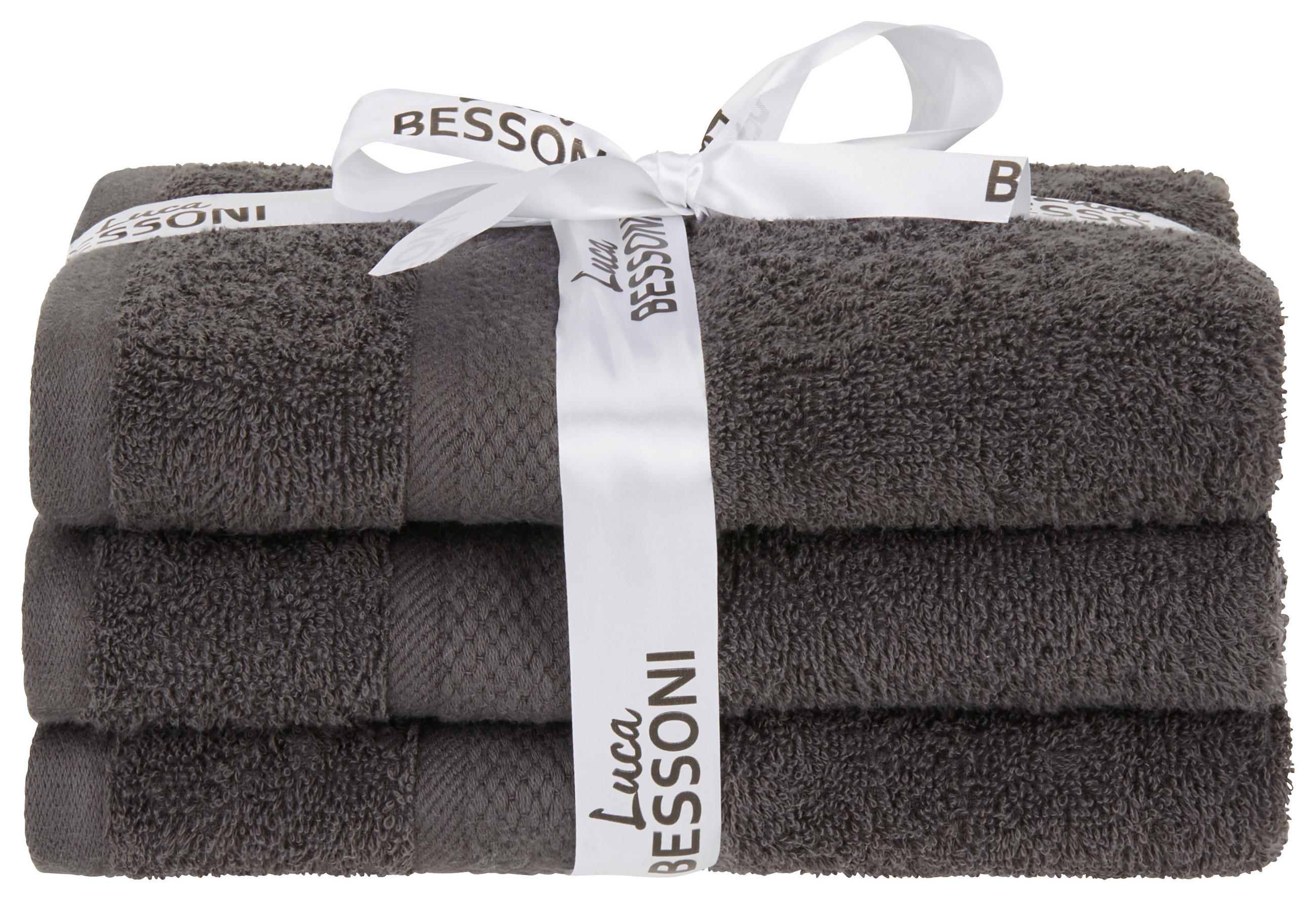 Handtuch Fiolina Baumwolle Anthrazit 50x100 Cm 3er-Pack