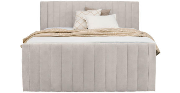 BOXSPRINGBETT 160/200 cm in Beige - Beige/Schwarz, KONVENTIONELL, Kunststoff/Textil (160/200cm) - Carryhome