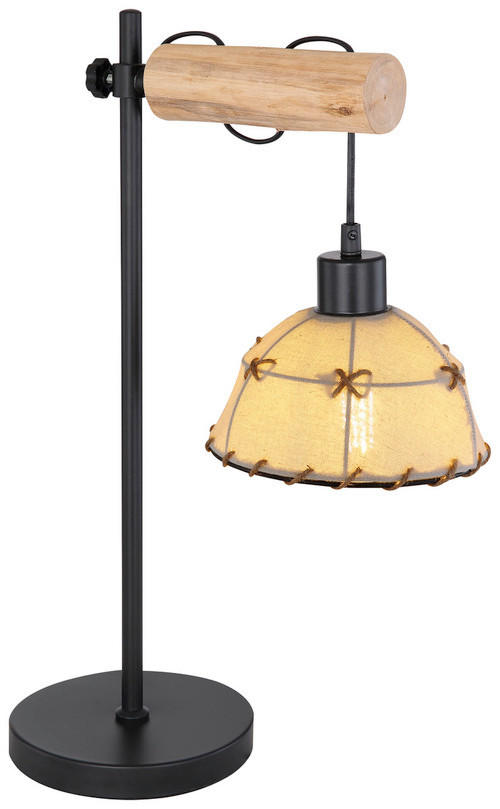 BORDSLAMPA Rex 36/18/55 cm   - beige/svart, Natur, metall/textil (36/18/55cm) - Globo