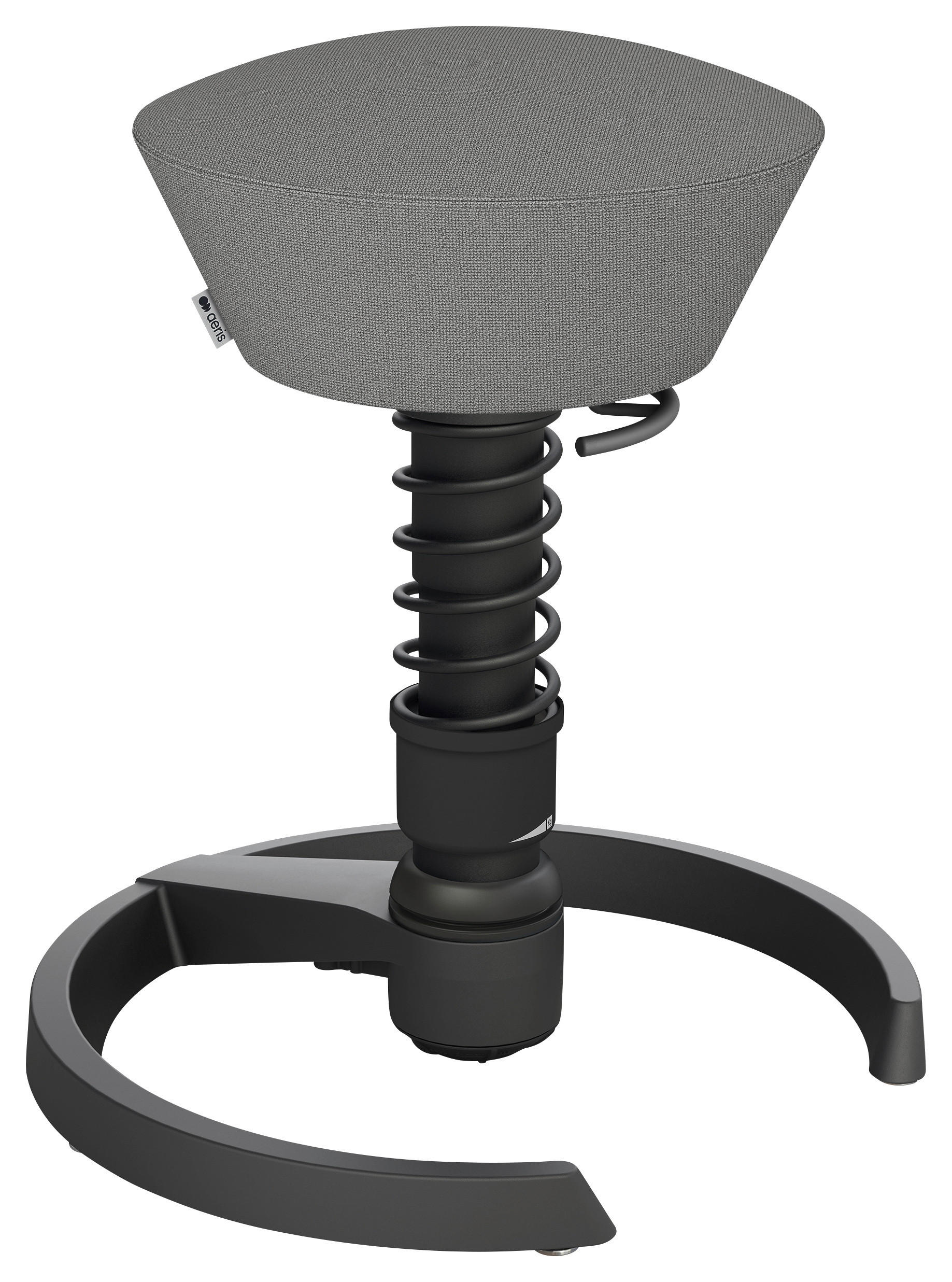 BÜROHOCKER recycel-Polyester Schwarz, Hellgrau  - Hellgrau/Schwarz, Basics, Textil/Metall (55/45,66/55cm) - Aeris