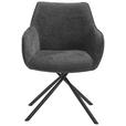 ARMLEHNSTUHL  in Webstoff  - Schwarz/Grau, Design, Textil/Metall (63/88/62cm) - Novel