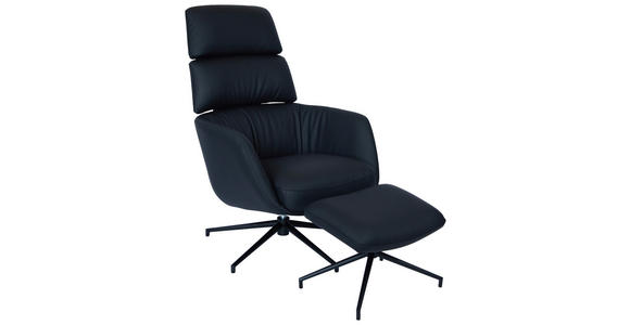 RELAXSESSELSET in Leder Schwarz  - Schwarz, Design, Leder/Metall (73/110/87cm) - Dieter Knoll